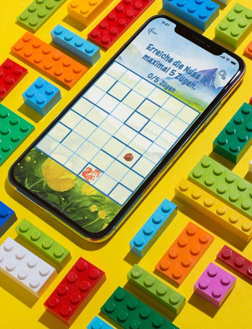 Vorschaubild der Lernspiel-App im iPhone X