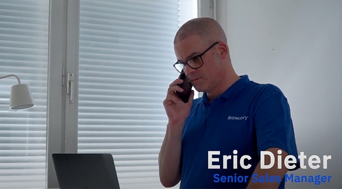 Senior Sales Manager Eric Dieter calling customers